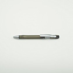 قلم بلاستيكي أسود شفاف-علاق فضي