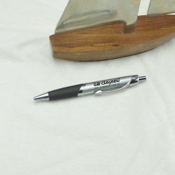 قلم بلاستيكي رصاصي-ماسك أسود مطاطي